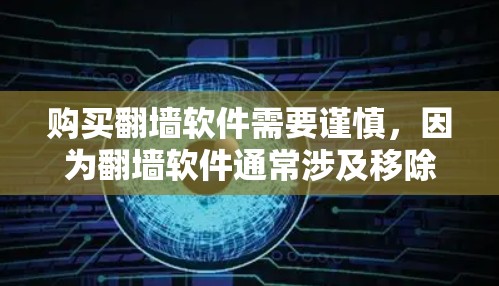 购买翻墙软件需要谨慎，因为翻墙软件通常涉及移除网络或隔离网络，这可能带来法律风险。以下是购买翻墙软件的步骤指南，供您参考