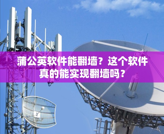 蒲公英软件能翻墙？这个软件真的能实现翻墙吗？