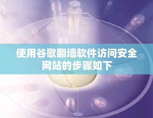 使用谷歌翻墙软件访问安全网站的步骤如下