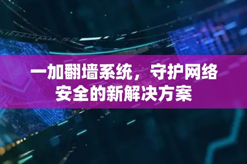 一加翻墙系统，守护网络安全的新解决方案
