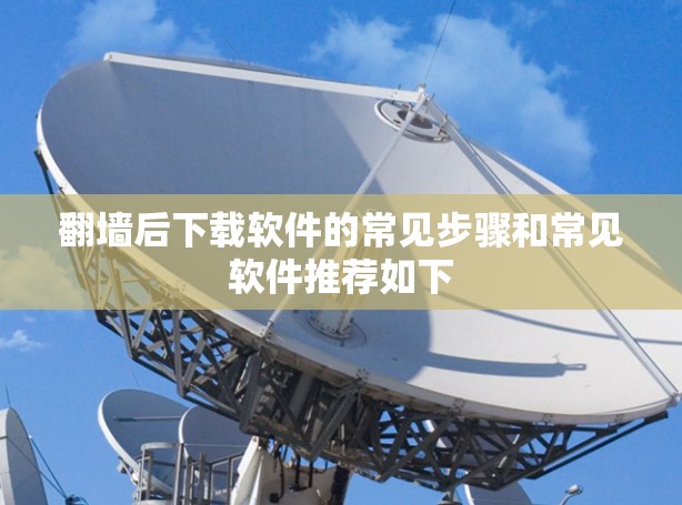 翻墙后下载软件的常见步骤和常见软件推荐如下