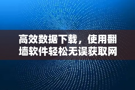 高效数据下载，使用翻墙软件轻松无误获取网络资源