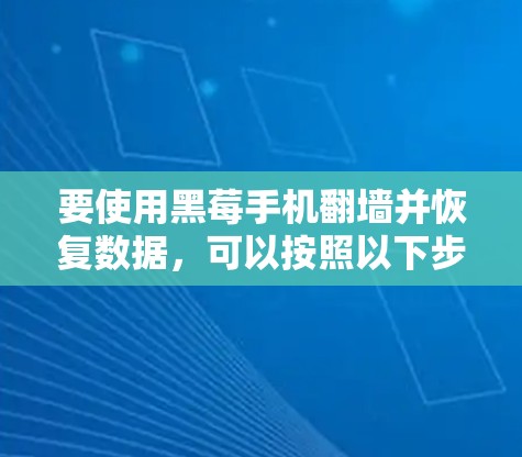 要使用黑莓手机翻墙并恢复数据，可以按照以下步骤进行