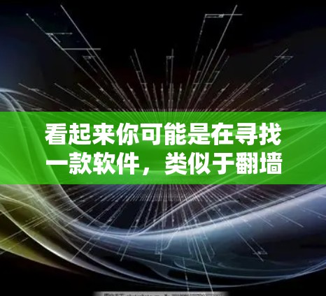 看起来你可能是在寻找一款软件，类似于翻墙或阅读后立即销毁操作的工具。以下是一些可能与翻墙或阅后即焚相关的软件推荐