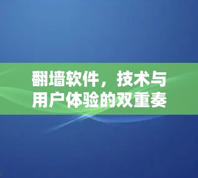 翻墙软件，技术与用户体验的双重奏