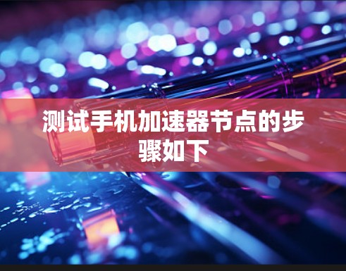 测试手机加速器节点的步骤如下